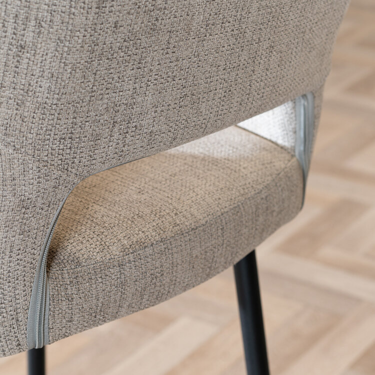 Scandinavische barkruk Inga gerecyclede stof taupe 78 cm