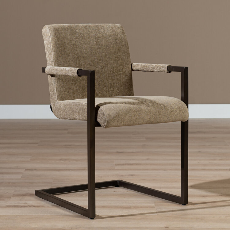 Velvet eetkamerstoel Lio taupe