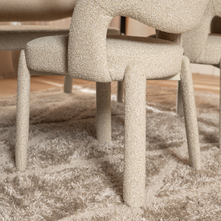 Eetkamerstoel Dean bouclé taupe