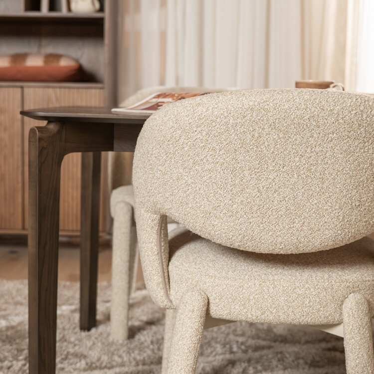 Eetkamerstoel Dean bouclé taupe