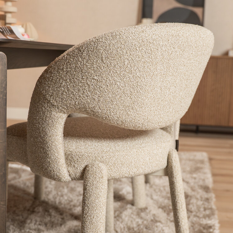 Eetkamerstoel Dean bouclé taupe