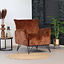 Velvet fauteuil Mika koper