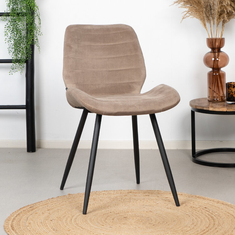 Velvet eetkamerstoel Toby taupe