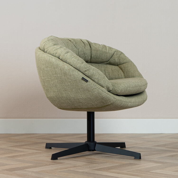 Draaifauteuil Porto linnen olijf groen