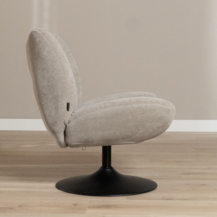 Draaifauteuil Lise chenille taupe