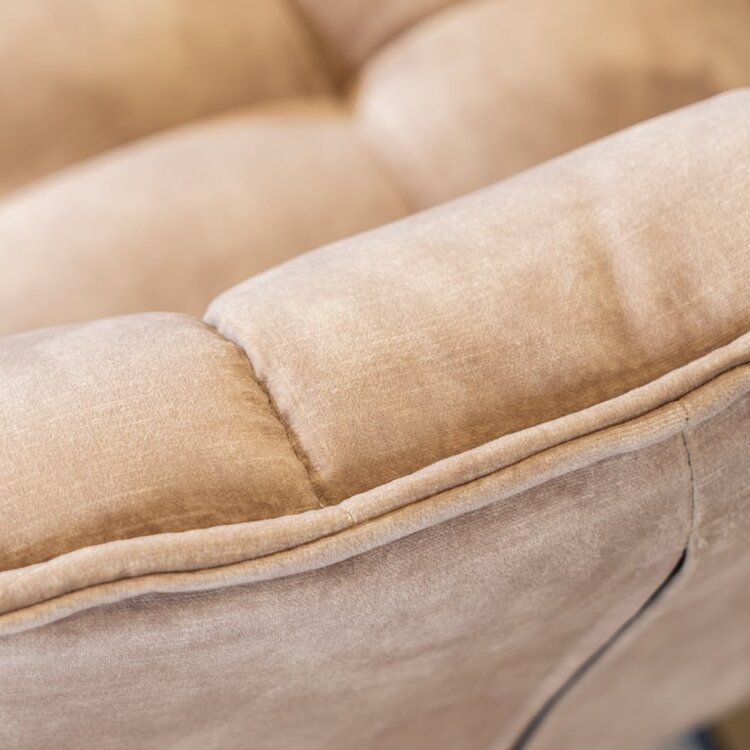 Velvet eetkamerbank Janna taupe 185 cm
