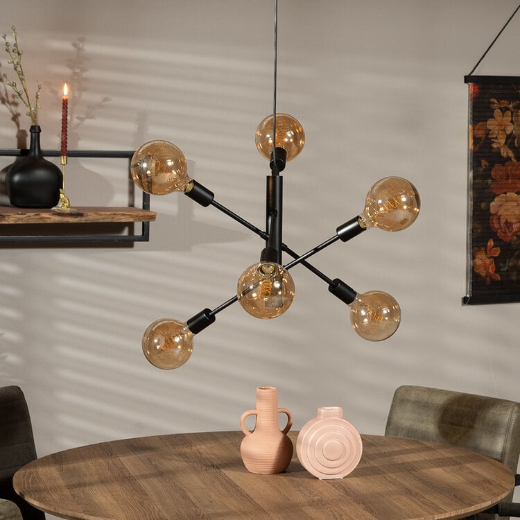 Hanglamp Harvey 6-lichts zwart