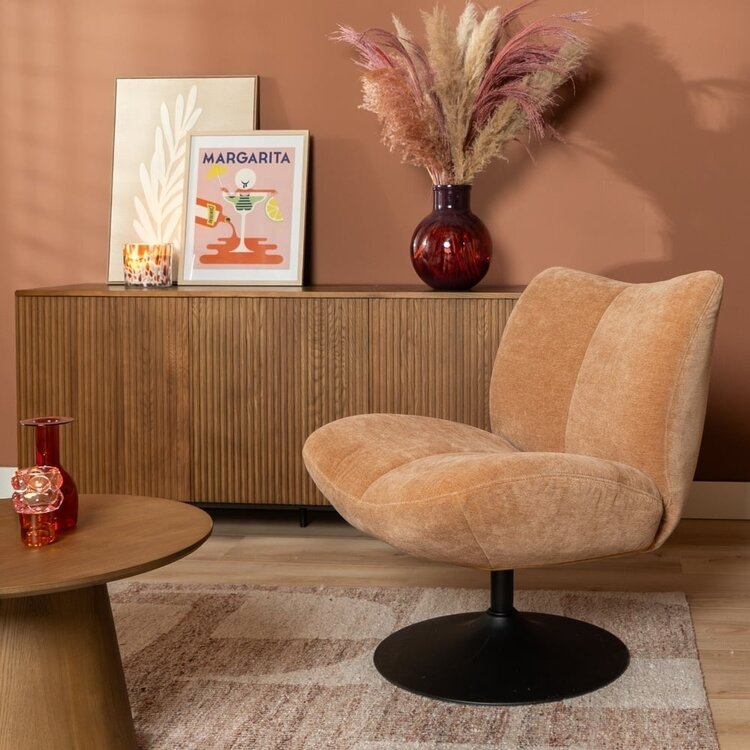 Draaifauteuil Lise chenille terracotta
