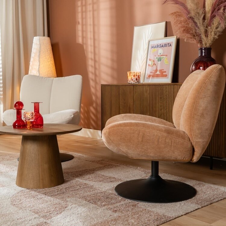 Draaifauteuil Lise chenille terracotta