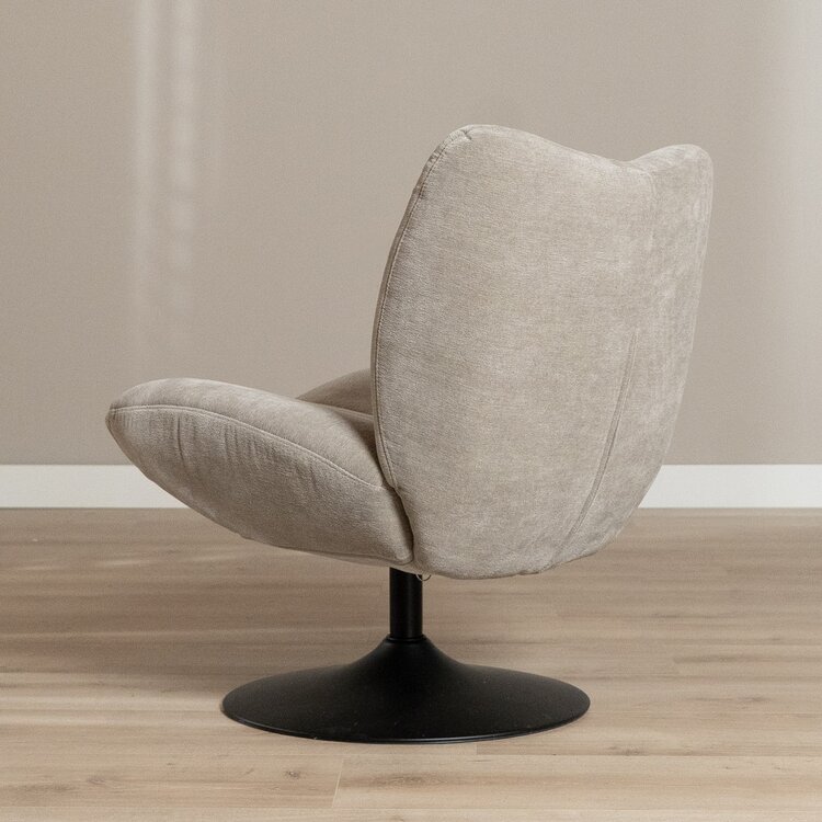 Draaifauteuil Lise chenille taupe