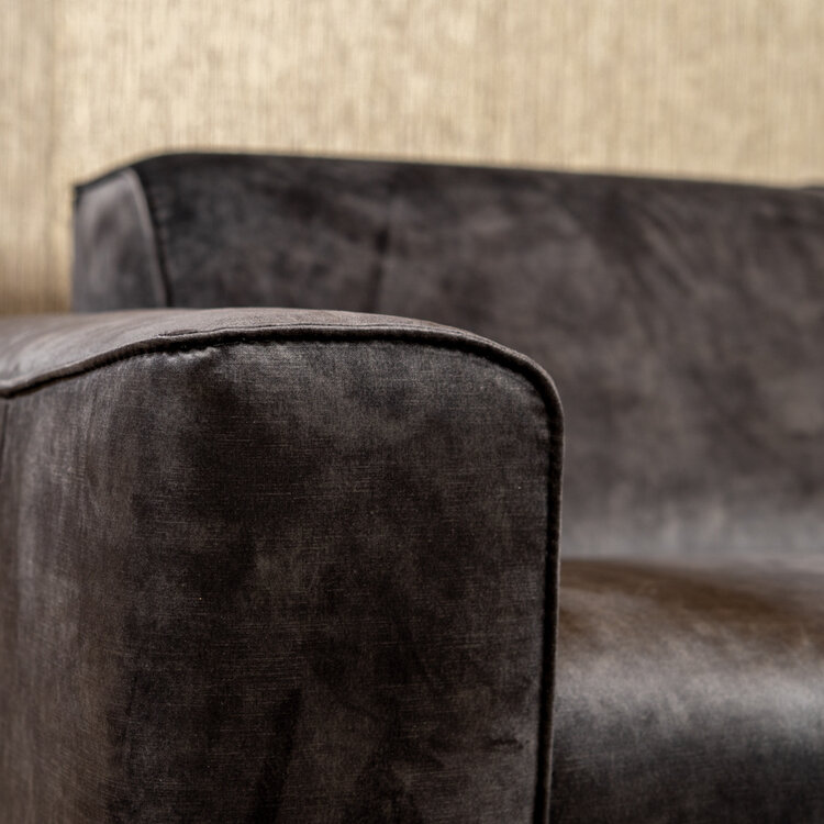 Velvet hoekbank Vegas antraciet links/rechts