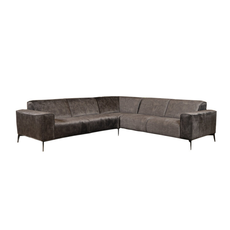 Velvet hoekbank Vegas antraciet links/rechts