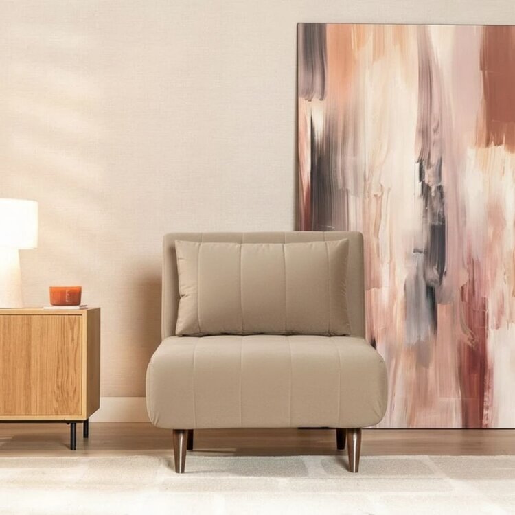 Velvet slaapfauteuil Hanna taupe