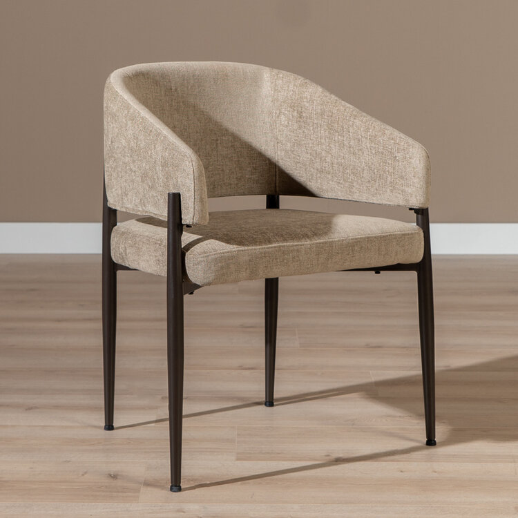 Velvet eetkamerstoel Bret taupe