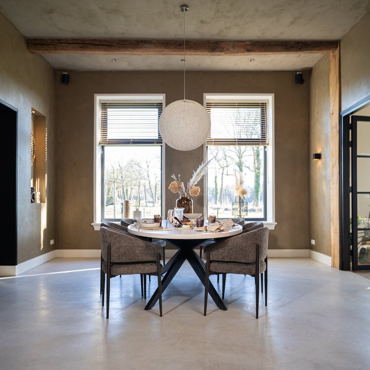 Velvet eetkamerstoel Bret taupe