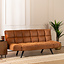 Slaapbank 1,5-persoons Timo cognac eco-leer