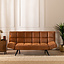 Slaapbank 1,5-persoons Timo cognac eco-leer