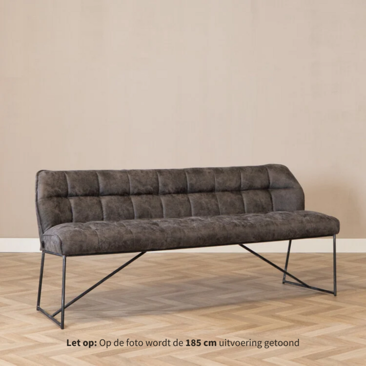 Eetkamerbank Abel antraciet microvezel 220 cm