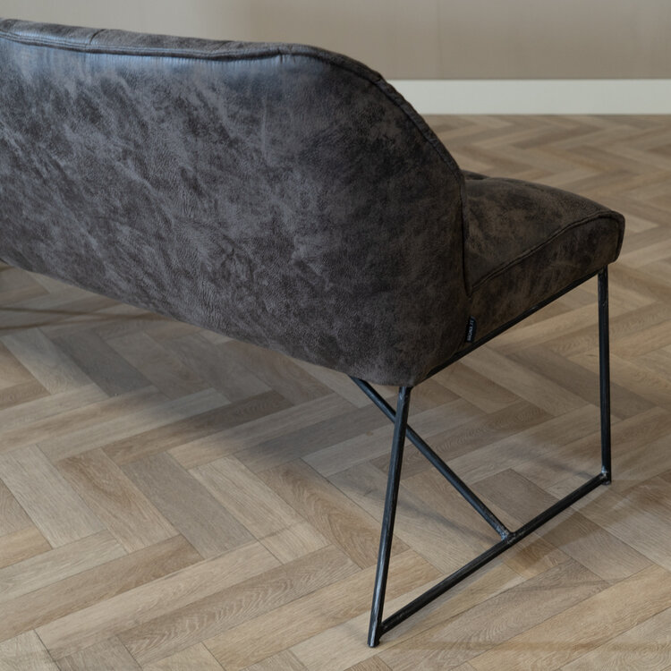 Eetkamerbank Abel antraciet microvezel 220 cm