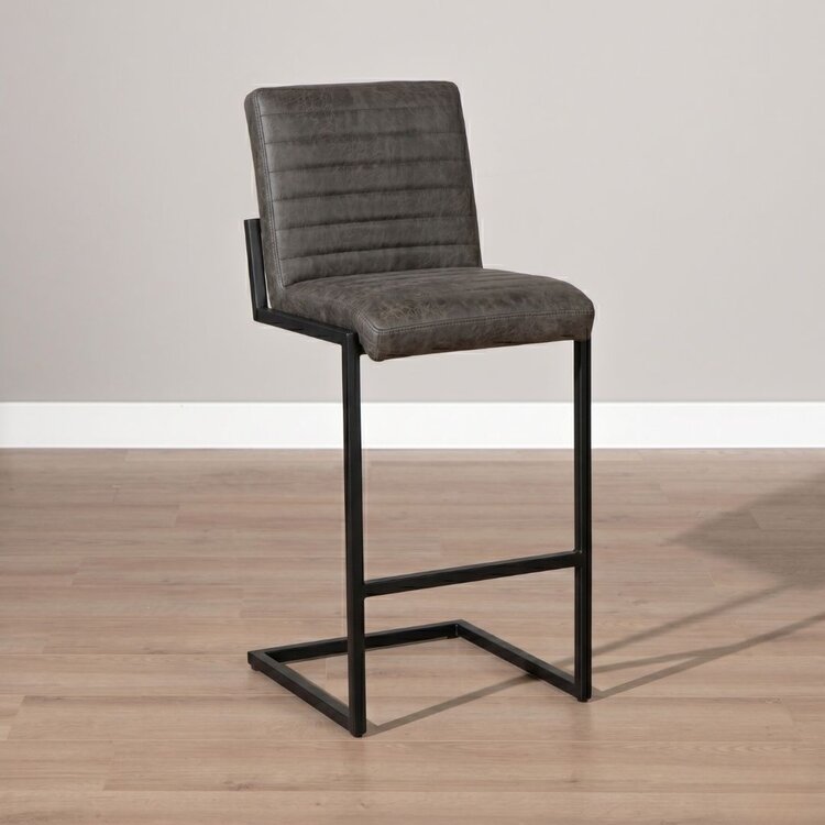 Industriële barkruk Block antraciet eco-leer 79 cm