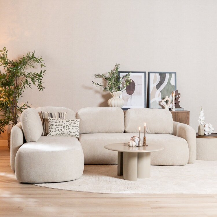 Hoekbank Vienna chenille beige links