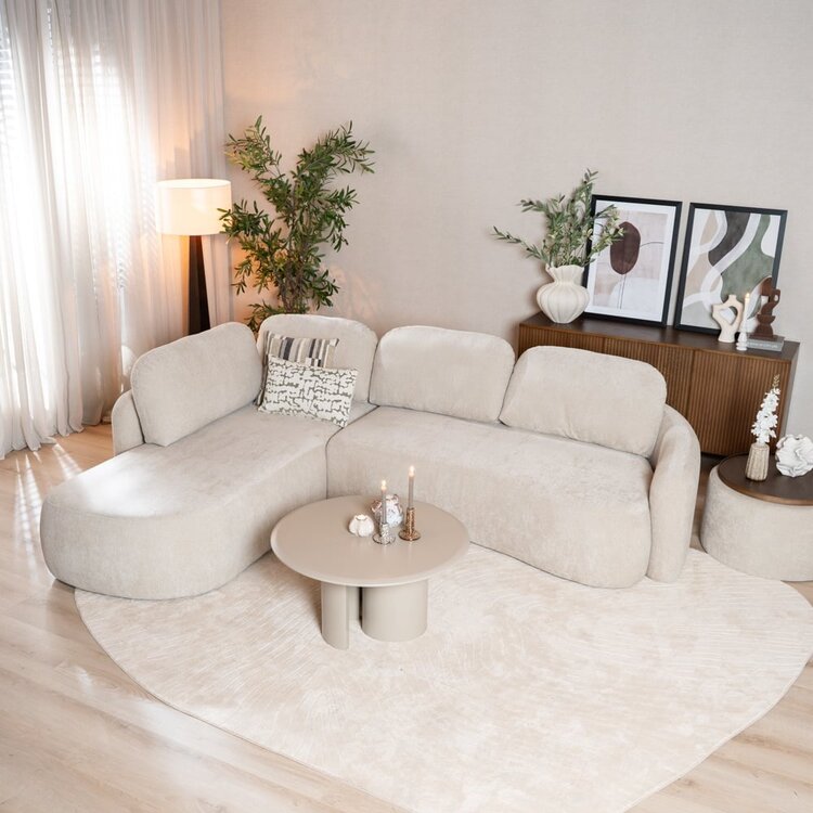 Hoekbank Vienna chenille beige links