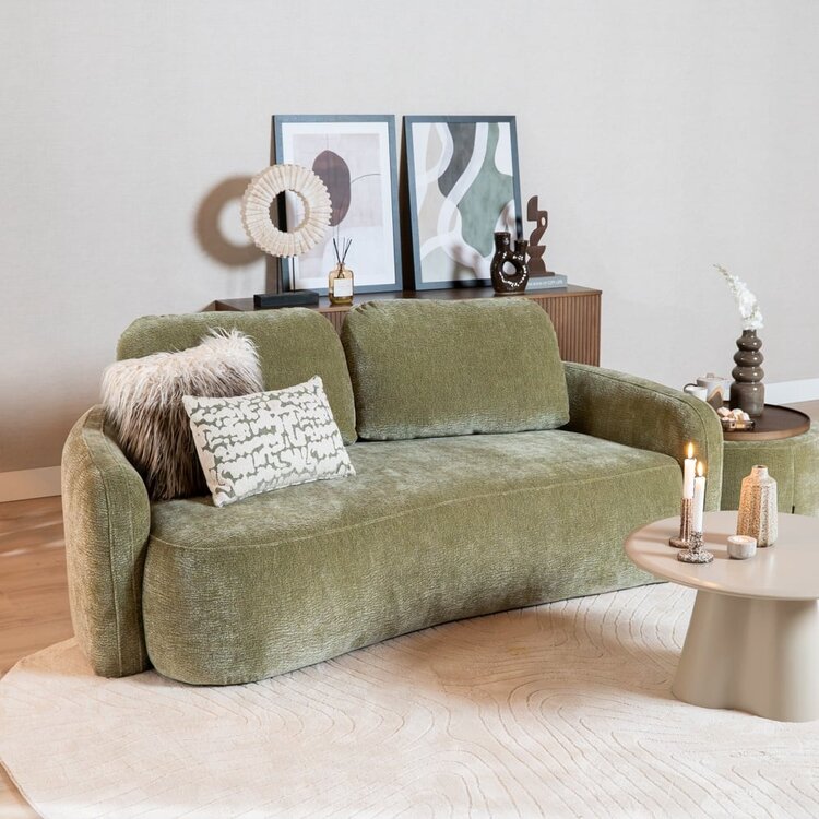 2,5-zitsbank Vienna chenille groen
