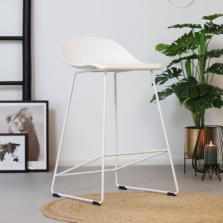 Scandinavische Barkruk Ellen wit 66cm