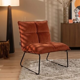 Velvet fauteuil Malaga koper