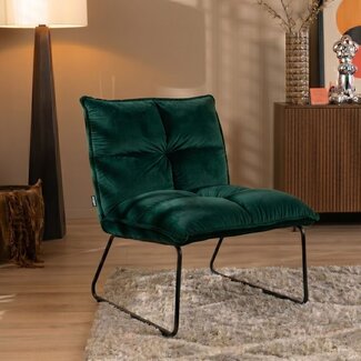 Velvet fauteuil Malaga donkergroen
