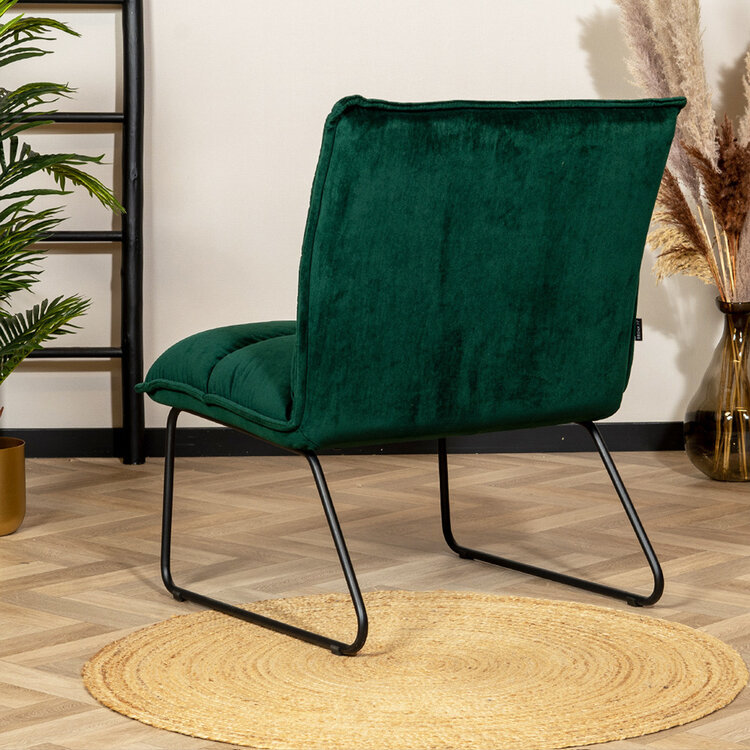 Velvet fauteuil Malaga donkergroen