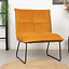 Velvet fauteuil Malaga okergeel
