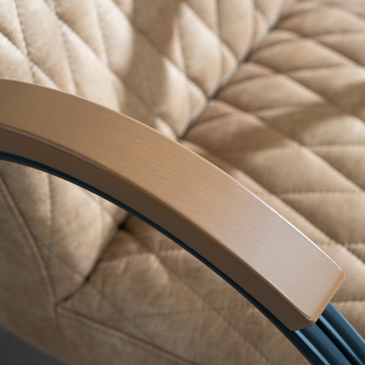 Industriële fauteuil Ivy eco-leer beige