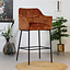 Velvet barkruk Jayron koper 82 cm