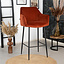 Velvet barkruk Nelly koper 78 cm