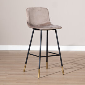 Velvet barkruk Mikky taupe 65-78 cm