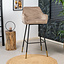 Velvet barkruk Fiona taupe 65-78 cm
