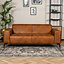 Industriële bank 2,5-zits Vegas eco-leer cognac