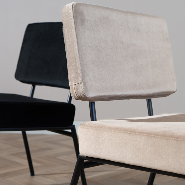 Velvet eetkamerstoel Espen taupe