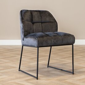 Velvet eetkamerstoel Janna antraciet