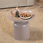 Salontafel Donna rond metaal taupe