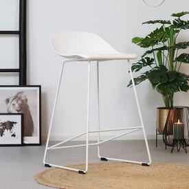 Scandinavische Barkruk Ellen wit 66cm