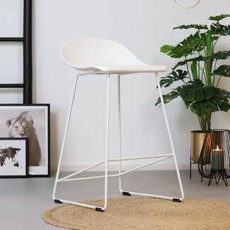 Scandinavische Barkruk Ellen wit 66cm