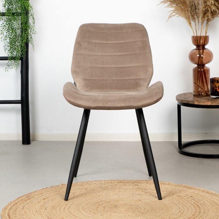 Velvet eetkamerstoel Toby taupe