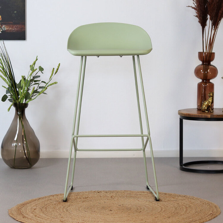 Barkruk Ellen groen Scandinavisch design 76 cm