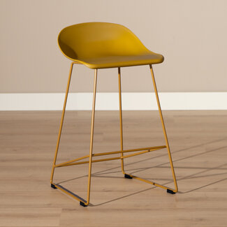 Scandinavische Barkruk Ellen geel 66cm