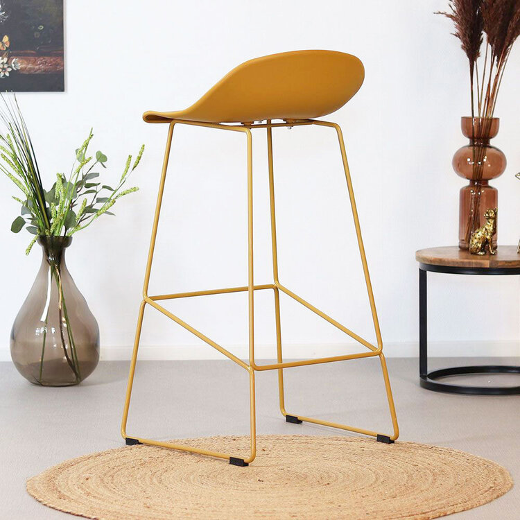 Barkruk Ellen geel Scandinavisch design 76 cm