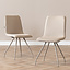 Scandinavische eetkamerstoel Pippi taupe gerecyclede stof