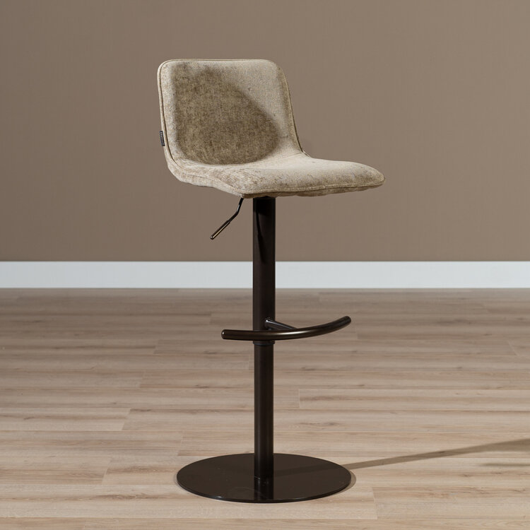 Velvet barkruk Jack taupe 60-82 cm