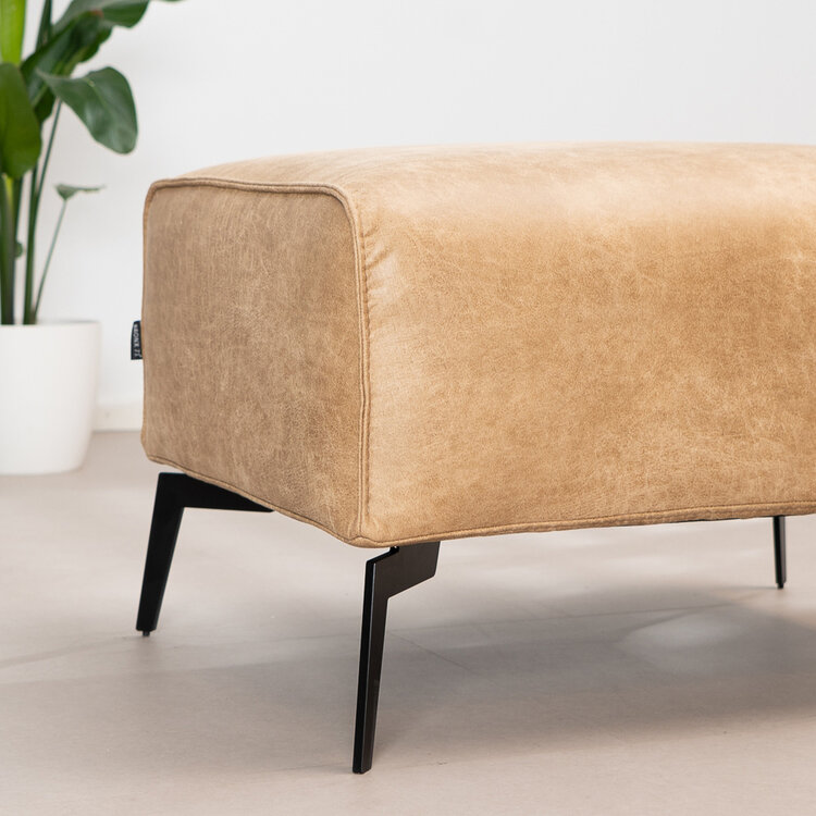 Industriële hocker Vegas eco-leer beige